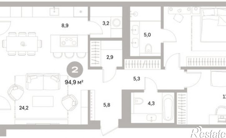 2-комн квартира в новом доме ул Пушкина, 69А,  д. 69А