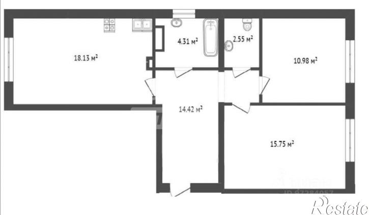 2-комн квартира ул Спортивная, 12,  д. 12