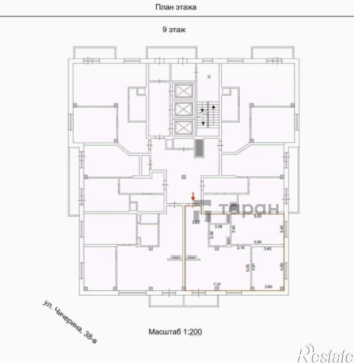 3-комн квартира ул Чичерина, 38В,  д. 38В