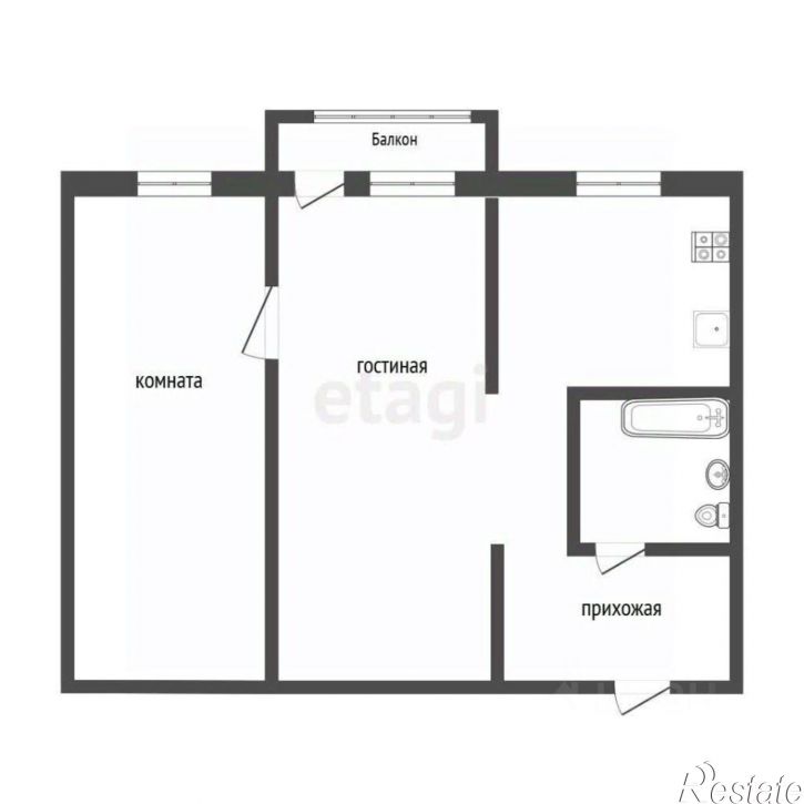 2-комн квартира ул Руставели, 12,  д. 12