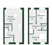 2-комн, 76 кв м, этаж 1/3 ул Кременкульская, 36