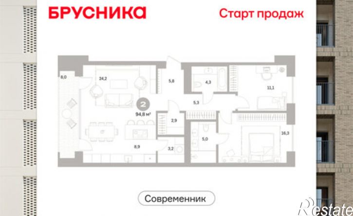 2-комн квартира в новом доме ул Пушкина, 69А,  д. 69А