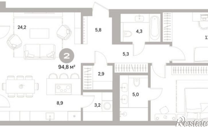 2-комн квартира в новом доме ул Пушкина, 69А,  д. 69А