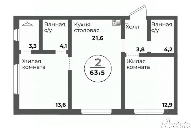 2-комн квартира Комсомольский пр-кт, 145,  д. 145
