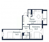 2-комн, 62 кв м, этаж 2/10 ул имени младшего сержанта Сухарева, 6