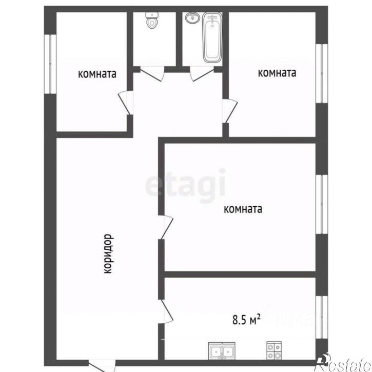 3-комн квартира Копейское шоссе, 39А,  д. 39А