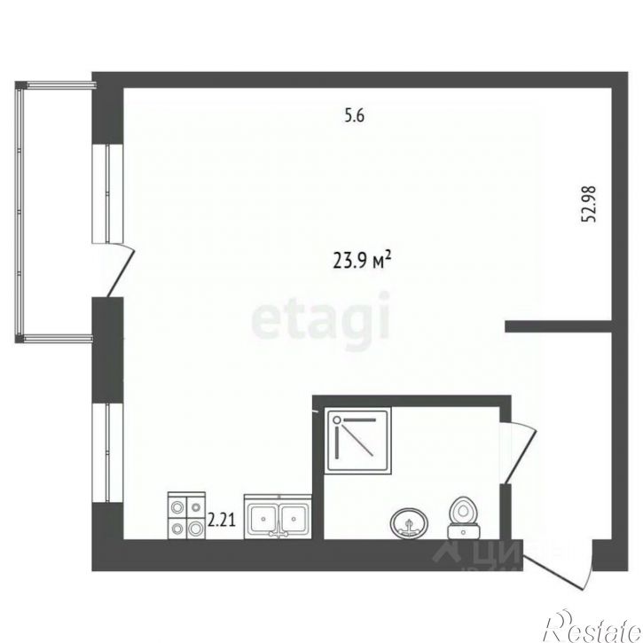 1-комн квартира пр-кт Ленина, 23Б,  д. 23Б