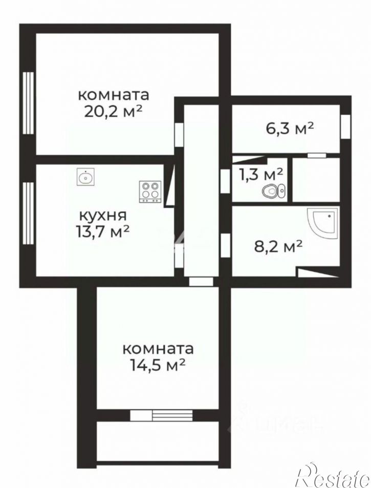 2-комн квартира Челябинск г., Советский