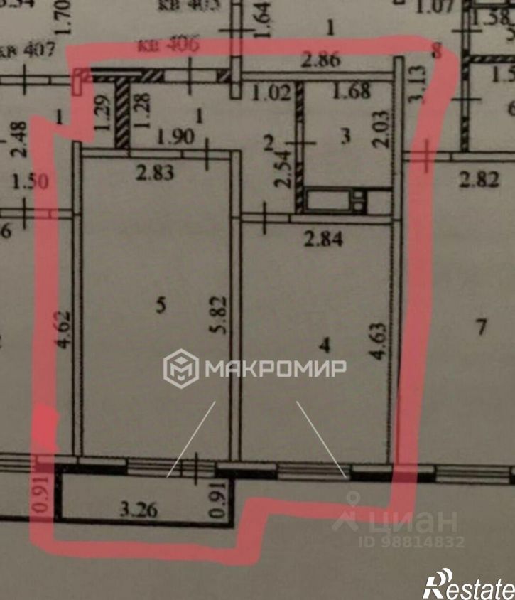 1-комн квартира ул Университетская Набережная, 113А,  д. 113А
