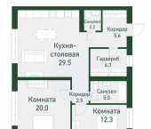 2-комн, 82 кв м, этаж 1/3 посёлок Западный, микрорайон Привилегия