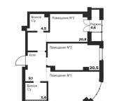 2-комн, 83 кв м, этаж 15/30 ул Труда, 157А