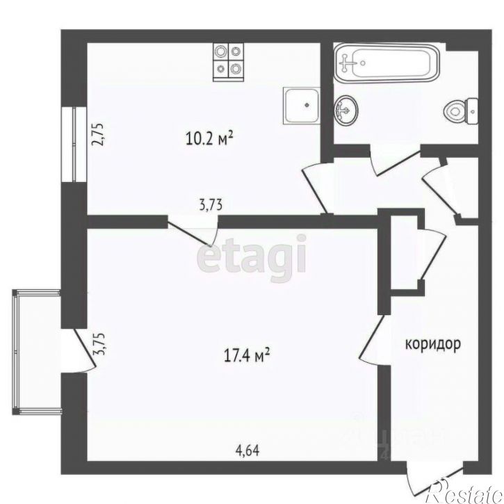 1-комн квартира ул Цвиллинга, 55А,  д. 55А