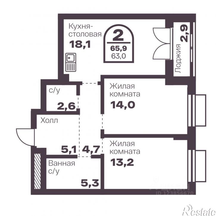 2-комн квартира в новом доме пр-кт Ленина, 19В,  д. 19В