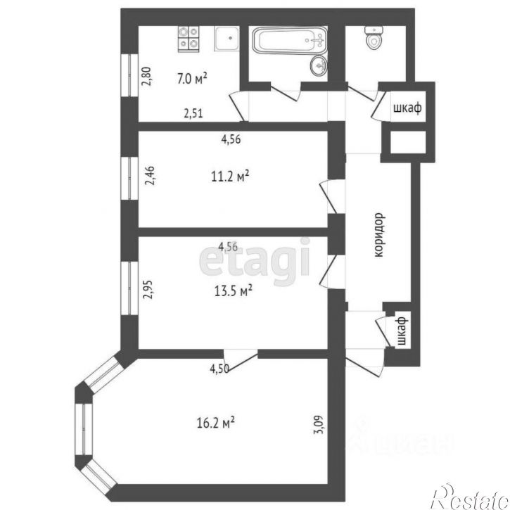 3-комн квартира ул Калинина, 10,  д. 10