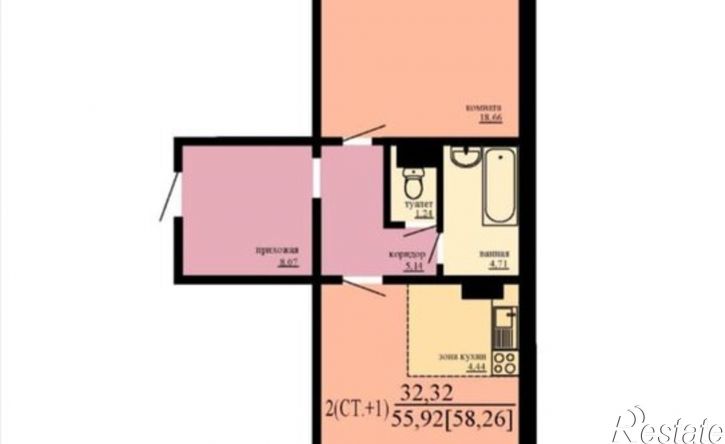 2-комн квартира ул Турбинная, 64,  д. 64