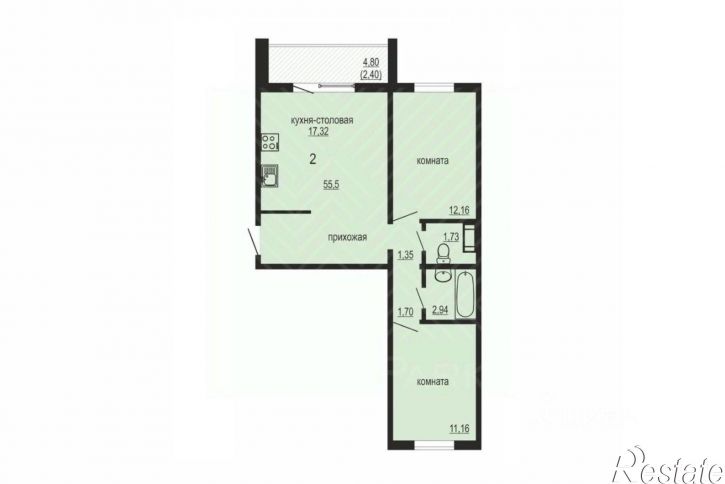 2-комн квартира ул Телевизионная, 6В,  д. 6В