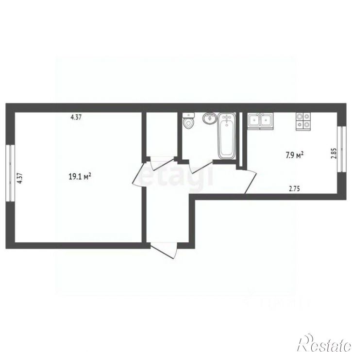 1-комн квартира ул Коммуны, 80,  д. 80