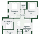 3-комн, 81 кв м, этаж 3/3 посёлок Западный, микрорайон Привилегия