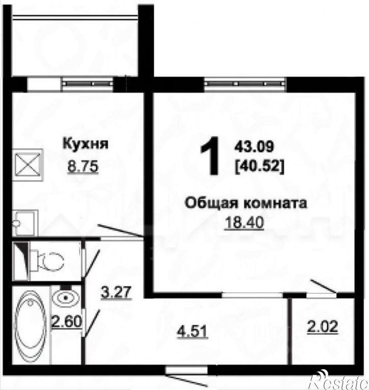 1-комн квартира ул Молодогвардейцев, 76,  д. 76