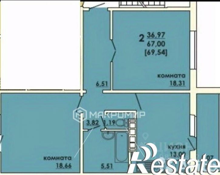 2-комн квартира Краснопольский проспект, 34,  д. 34