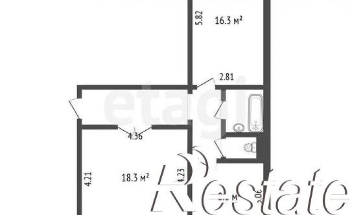 2-комн квартира улица Братьев Кашириных, 72А,  д. 72А
