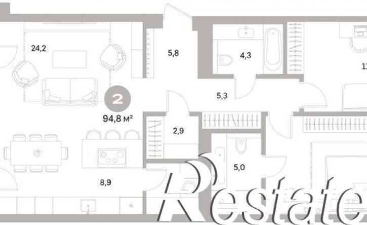 2-комн квартира в новом доме улица Пушкина, 69А,  д. 69А