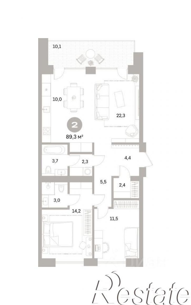 2-комн квартира в новом доме улица Пушкина, 69А,  д. 69А