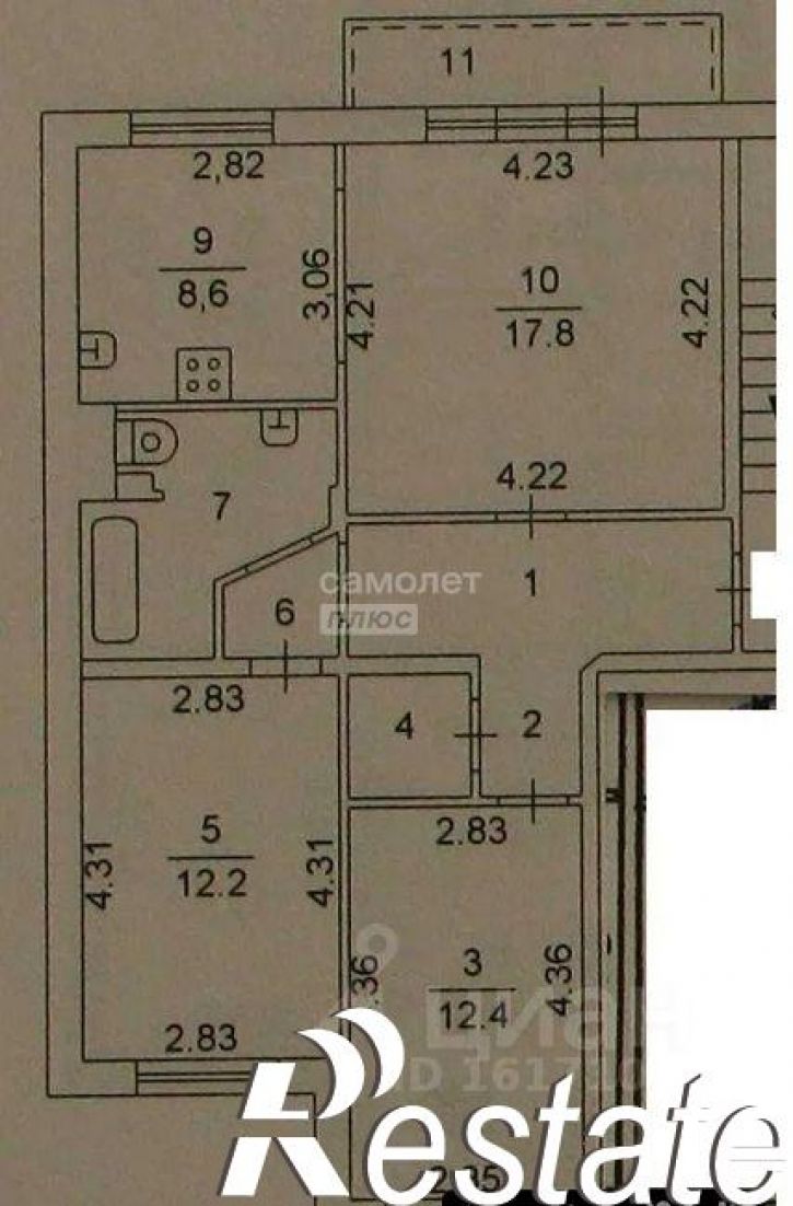 3-комн квартира улица Доватора, 10А,  д. 10А