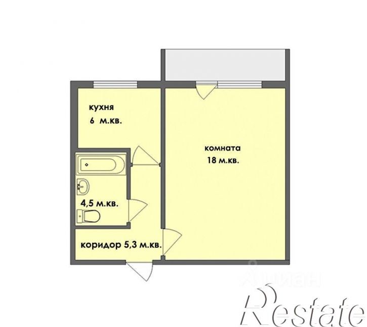 1-комн квартира Архитекторная улица, 38,  д. 38