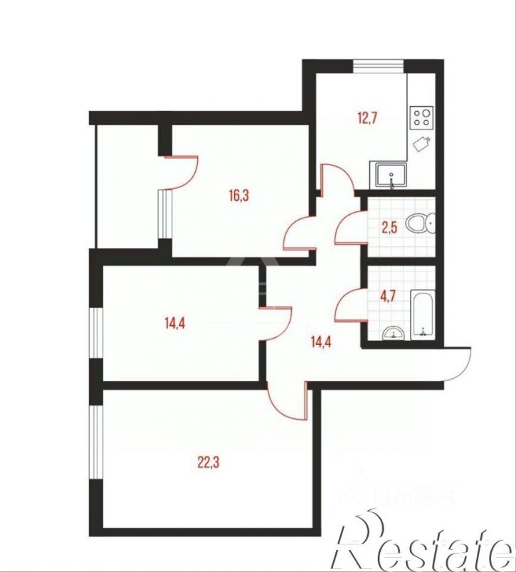 3-комн квартира улица Братьев Кашириных, 122А,  д. 122А