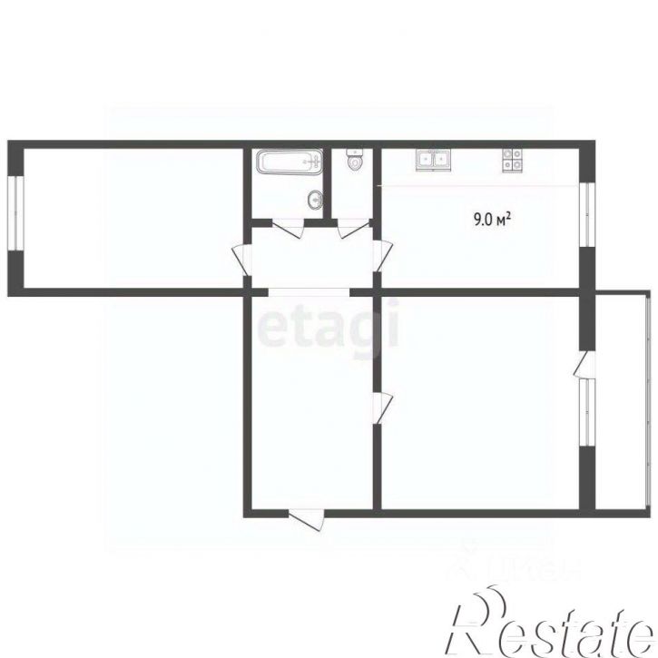 2-комн квартира улица Энгельса, 101А,  д. 101А