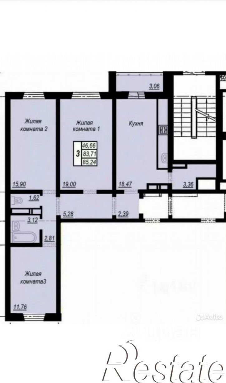 3-комн квартира улица Университетская Набережная, 103,  д. 103