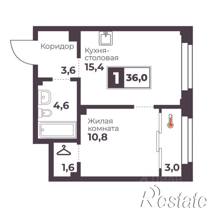 1-комн квартира в новом доме улица Братьев Кашириных, 82/1,  д. 82/1