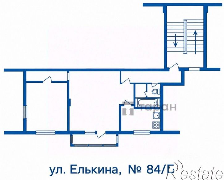 2-комн квартира улица Елькина, 84В,  д. 84В