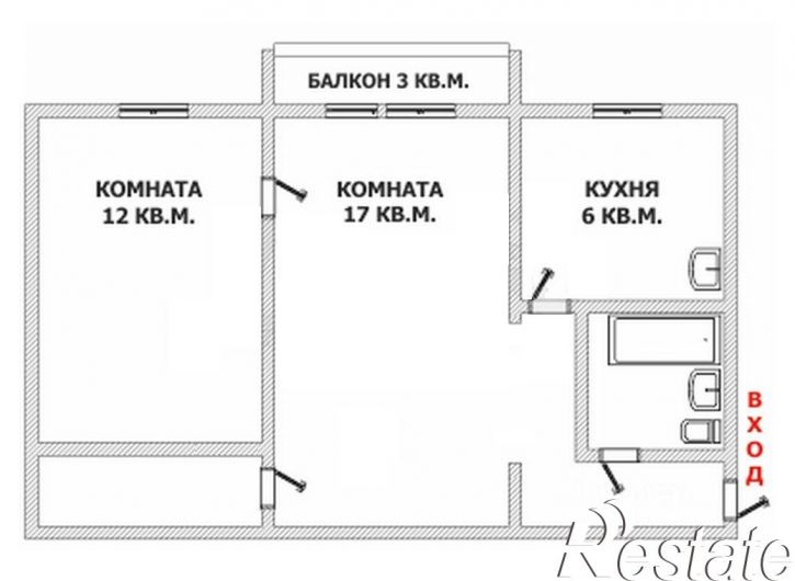 2-комн квартира улица Кудрявцева, 75,  д. 75