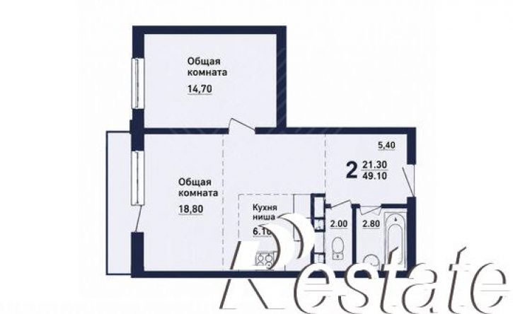 2-комн квартира улица Габдуллы Тукая, 22,  д. 22